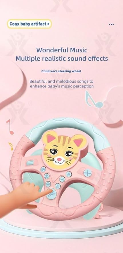 Pretend Steering Wheel Toy, Pretend Adventure Toy for Kids - Multi Color Steering Toy with Car Speed, Brake and Adventure Features