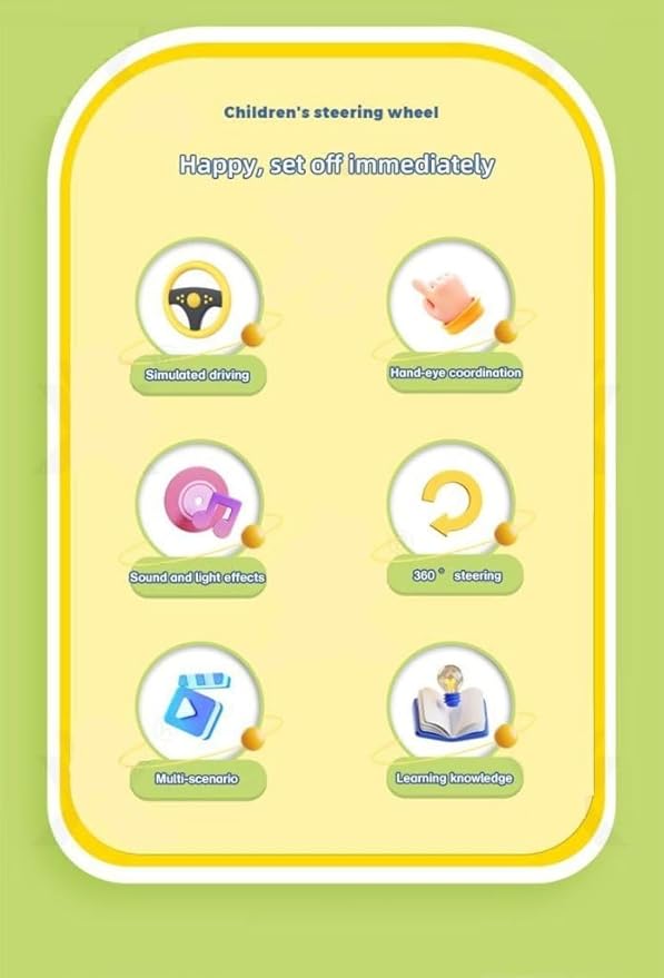 Pretend Steering Wheel Toy, Pretend Adventure Toy for Kids - Multi Color Steering Toy with Car Speed, Brake and Adventure Features