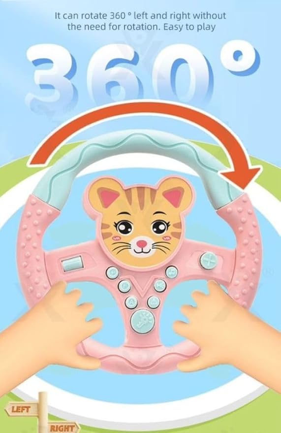 Pretend Steering Wheel Toy, Pretend Adventure Toy for Kids - Multi Color Steering Toy with Car Speed, Brake and Adventure Features